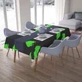 Bonamaison Tafelkleed, Anti-Mold, Sneldrogend, Waterdicht, 100% Polyester Tafellaken, Neon groene rook, 140 x 200 Cm