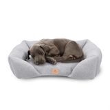 Ferplast Hondenbedkussen voor middelgrote honden, kattenbed, wasbaar synthetisch bouclé materiaal, zachte vulling, 78 x 56 x h 22 cm. Grijs