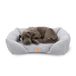 Ferplast Hondenbedkussen voor middelgrote honden, kattenbed, wasbaar synthetisch bouclé materiaal, zachte vulling, 78 x 56 x h 22 cm. Grijs