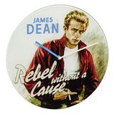 TFA Dostmann Cinema Legends 60.3059.12 Analoge wandklok van glas, James Dean, beige, 300 x 40 x 300 mm