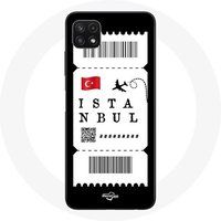 Maniacase Etui voor Samsung Galaxy A22 5G vliegticket Istanbul Turkije