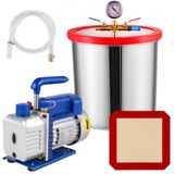 VEVOR 3CFM vacuümpomp met meter, airconditioningset, koelvacuümpomp met 5 gallon vacuümkamer