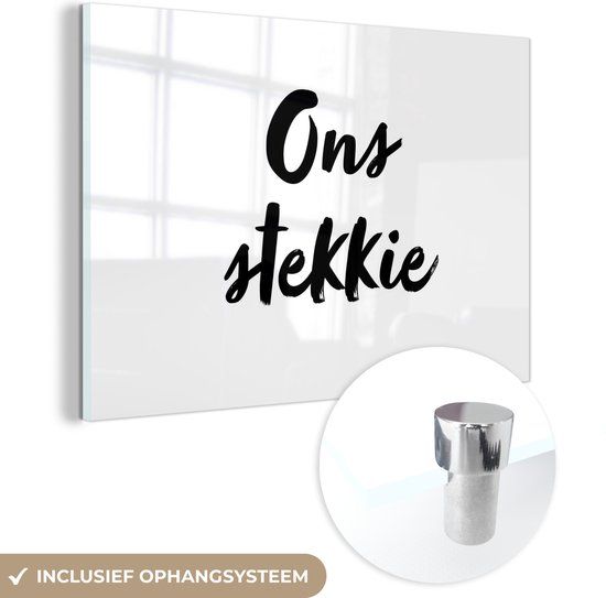 MuchoWow® Glasschilderij 30x20 cm - Acrylglas Schilderij - Ons stekkie