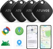 ATUVOS Air Tag Pro Smart Tag Tracker voor Android & iOS, Dual System Bluetooth Tracker werkt met Google Finden of Apple-functies waar de app is, voor bagage, tassen. Verwisselbare batterij. 4 stuks
