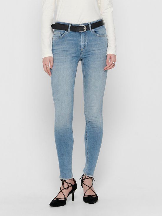 ONLY ONLBLUSH MID SK AK RAW REA1467 NOOS Dames Jeans - Licht Blauw Washed - Maat S/32