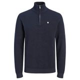 JACK & JONES PREMIUM katoenen regular fit gebreide trui - donkerblauw