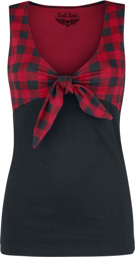 Rock Rebel by EMP Rood-zwarte rockabilly top - Dames - 3XL