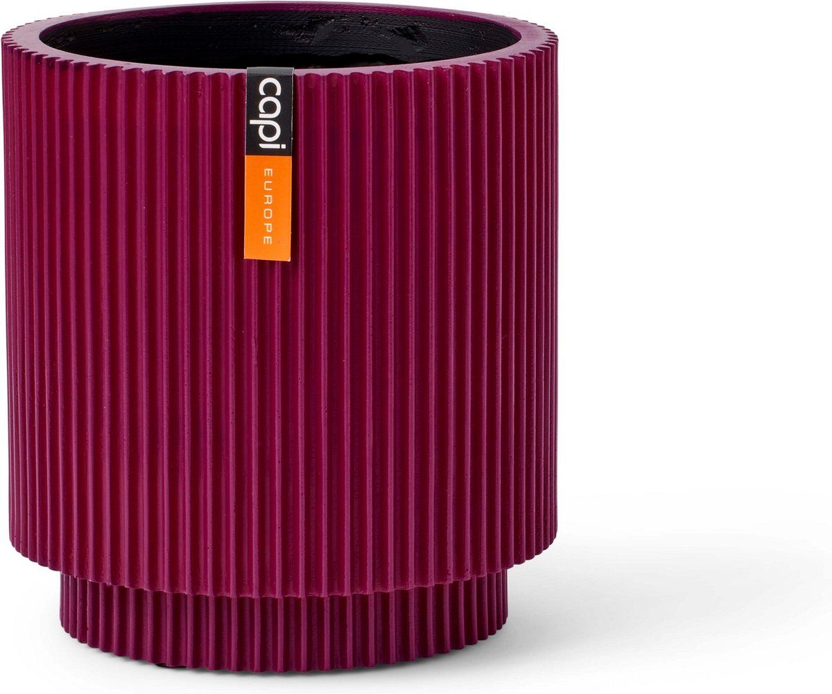 Capi Europe Vaas cilinder Groove - 15x17 - Paars - Bloempot voor binnen - BGVP313