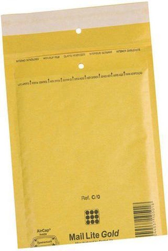 Mail Lite® Luchtkussenenvelop nr. 18, 360 x 270 mm, Kraftpapier, Goud