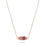 Tamaris Ketting met kleurrijke natuurstenen van roestvrij staal, IP roségoud, roloketting, verstelbaar tot 45 cm, waterdicht en huidvriendelijk