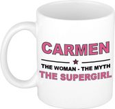 Bellatio Decorations mok - Carmen - Woman Myth Supergirl - Oudroze - Keramiek - 300 ml