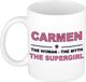 Bellatio Decorations mok - Carmen - Woman Myth Supergirl - Oudroze - Keramiek - 300 ml