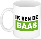 Bellatio Decorations Cadeau mok voor baas - groen - grappig - keramiek - 300 ml