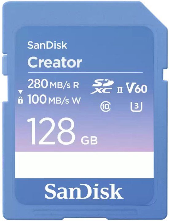 SanDisk Creator SDXC-kaart Retail 128 GB Class 10, v60 Video Speed Class, UHS-II U3