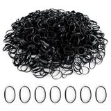 1500 Icecat 1500 stuks haarelastiekjes, zwart, mini-elastische haarband, mini-rubberen haarelastiekjes, kleine wegwerp-rubberen haarbanden voor vlechten en opgestoken