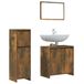vidaXL meuble de salle de bain 3 pièces, placage chêne fumé