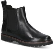 Caprice Dames Chelseaboot 9-25412-45 022 G-breedte Zwart Gestructureerd Leer/Textiel Maat 39 EU