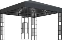 vidaXL Prieel met LED-lichtslinger 3x3 m antracietkleurig