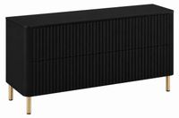 3xE living Meuble sous-vasque 120 cm, noir, pieds dorés