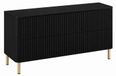 3xE living Meuble sous-vasque 120 cm, noir, pieds dorés