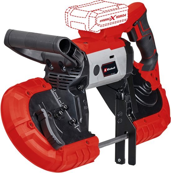 Einhell Accu Bandzaag TE-MB 18/127 Li Solo - Power X-Change - 18 V/Li-Ion - Zaagsnelheid: 120 m/min - Zaaghoogte: 115 mm - Zaagbreedte: 127 mm - Hoekverstelling 0° tot 47° - Incl. 2x zaagband - Excl. accu en lader