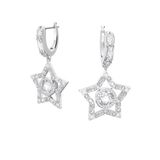 Swarovski Dames Oorknoppen Metaal Zilverkleurig