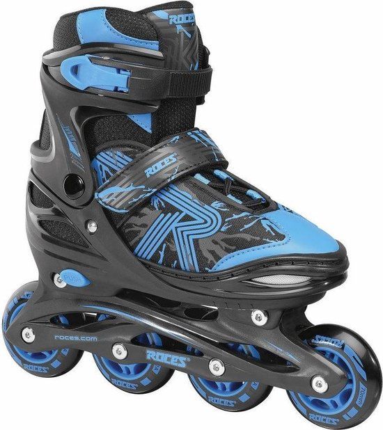 Roces Jokey 3.0 Kids Inline Skates - Zwart/Blauw - Maat 26-29
