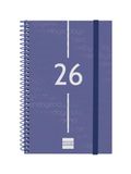 Finocam Spiraalkalender 2026, weekoverzicht, dwarsaanzicht, januari - december (12 maanden), jaarplanner 2026, met elastiek, omslag van polypropyleen, spiraalbinding, blauw, Catalaans