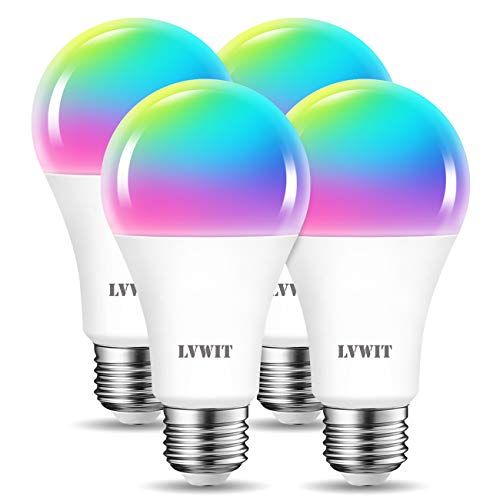 LVWIT E27 WLAN Alexa Bluetooth-lampen RGBCW, 12 W (4 stuks)