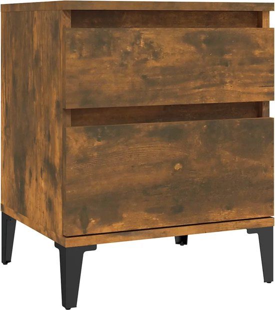 vidaXL Nachtkastje - 40x35x50 cm - Gerookt eikenkleurig