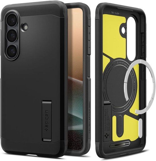 Spigen Tough Armor Hoesje Geschikt voor Samsung Galaxy S26 Plus | Compatibel met MagSafe / Qi2 | Back Cover Militaire Standaard | Kickstand | Zwart