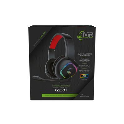 MediaRange MRGS301 - Headset - Over-ear - Bedraad - Noise-cancelling - Zwart/Rood