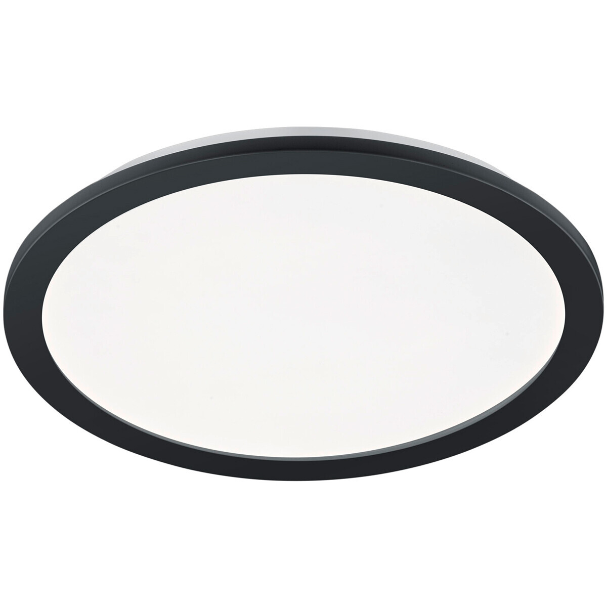 BES LED LED Plafondlamp - Trion Campill - 22W - Warm Wit 3000K - Spatwaterdicht IP44 - Dimbaar - Rond - Mat Zwart - Kunststof