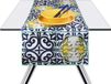Excelsa Amalfi Tafelloper, 100% katoen, geel en blauw, 45 x 140 cm