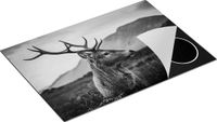 Chefcare Inductie Beschermer Hertenkop - Zwart Wit - 75x55 cm