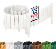 Garronda Bordure de pelouse en bois imprégné pour parterre, 200 cm x 20 cm. Bordure flexible en rouleau pour jardin GD-0108 (blanc, hauteur : 20 cm)