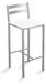 Deux tabourets de cuisine avec rayures horizontales, hauteur d'assise 70 cm, similicuir, blanc
