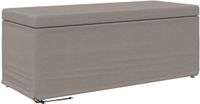 vidaXL Kruk Taupe Stof en Geëngineerd Hout 101 x 41 x 40 cm