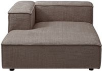 Vente-unique Chaise longue met linkerarmleuning in taupe chenillestof RUZOLO