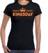 Bellatio Decorations Koningsdag shirt voor dames - zwart - glitters - feestkleding XXL
