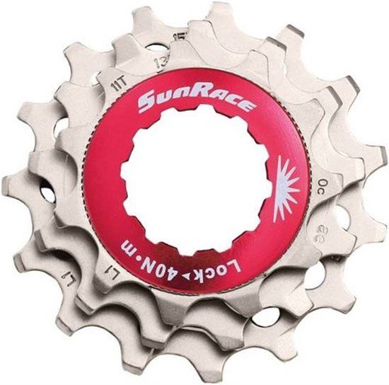 SunRace SPCS12 12v Cassette Sluitring + Kransjes 11-13-15T - Zilver