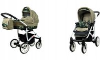 BabyLux® Kinderwagen 2in1 – LARGO - FERN LEAF WHITE FRAME