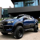 Oneway Set spatbordverbreders (Fender Flares) compatibel met Ford Ranger T6/T7/T8 2012-2022 - Matzwart