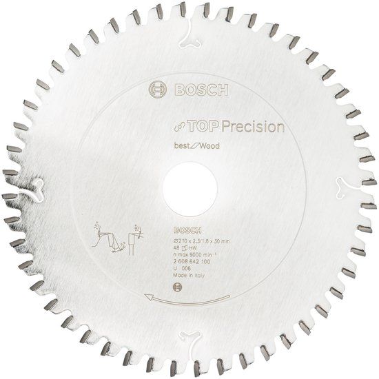 Bosch Accessoires Bosch Professional Cirkelzaagblad voor Hout | Best for Wood | Ø 210mm Asgat 30mm 48T