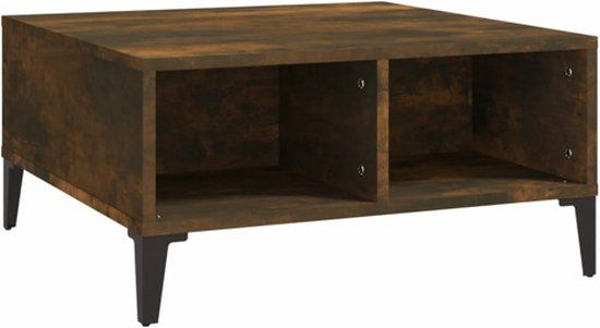 vidaXL Salontafel 60x60x30 cm bewerkt hout gerookt eikenkleurig