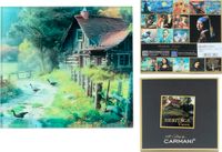 CARMANI Sous-verre en verre - Paysage de ferme