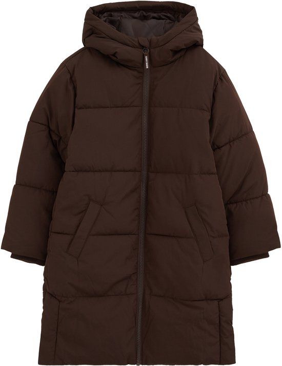 WE Fashion Meisjes gewatteerde lange jas met capuchon