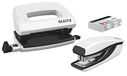 Leitz 55612001 Mini Nietmachine En Perforeerset, 10 Vellen, P2 N°10 Nietjes Meegeleverd, WOW, Parelwit