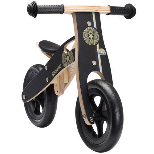 bikestar houten loopfiets, 10 inch wielen, zwart