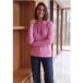 cecil Shirt met geribde structuur en trechterhals